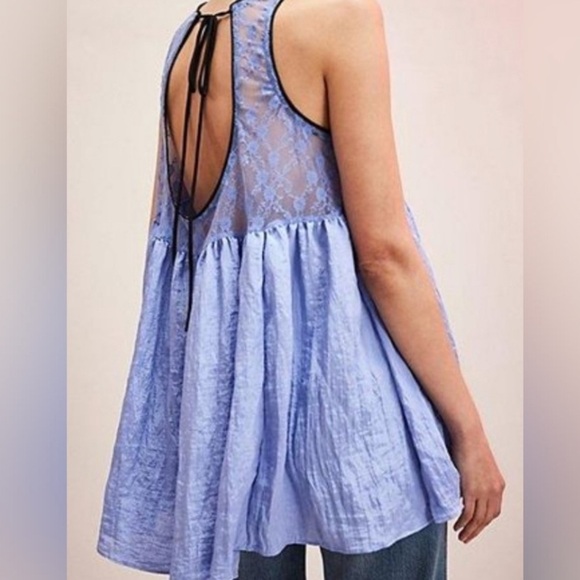 Free People top Current Obsession mini slip lace purple NEW - Picture 6 of 7